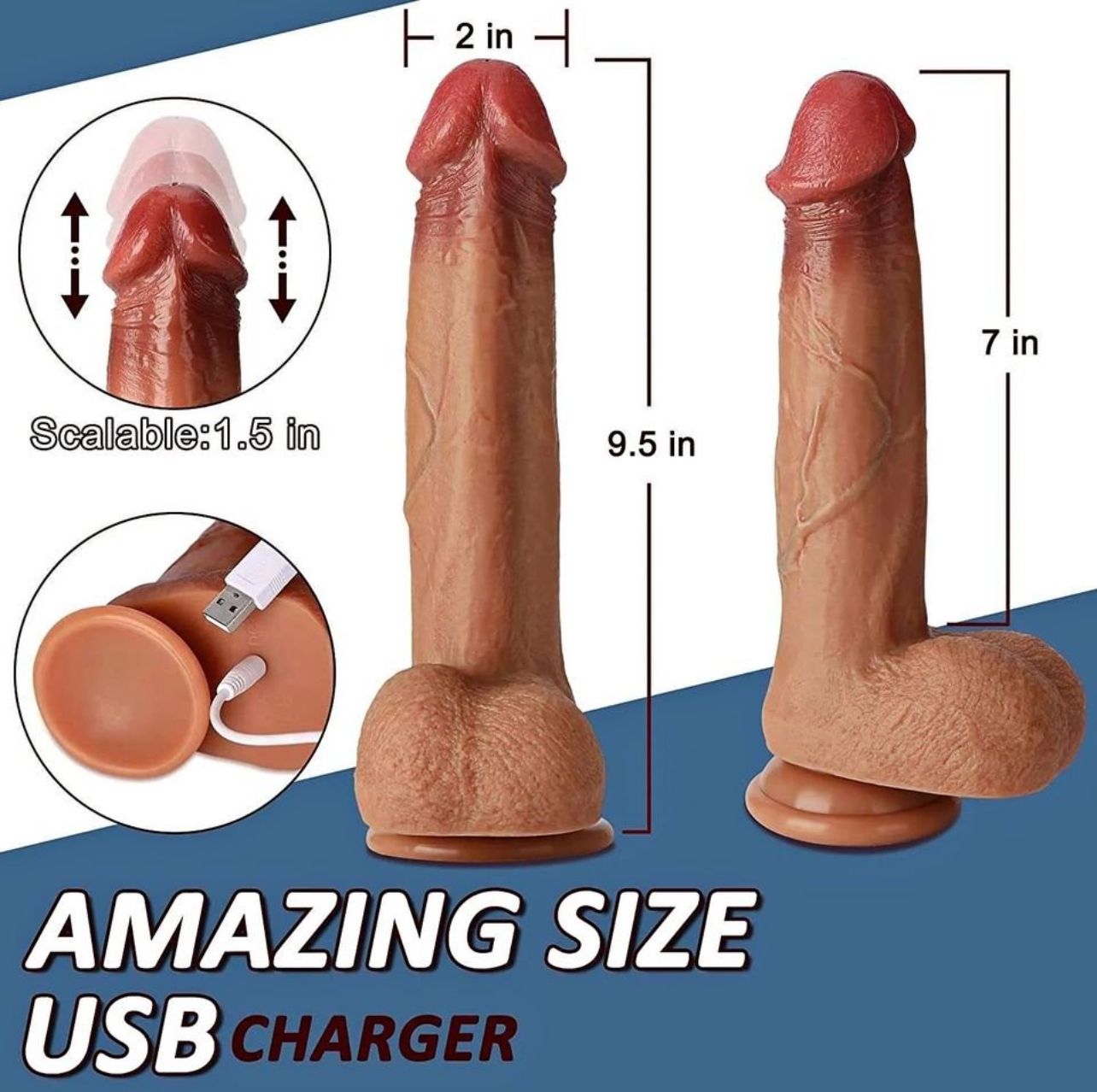 9 Modes Vibrating Dildo - washable & Chargeable